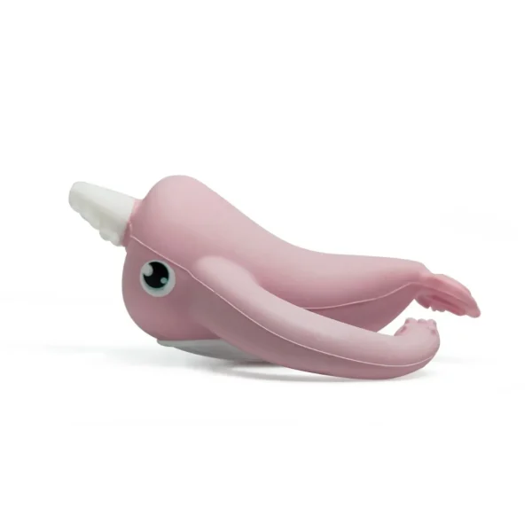 Smily Mia Nora Narwhal Silicone Teether - Old Rose