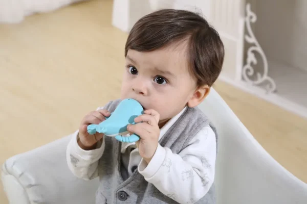 Smily Mia Nora Narwhal Silicone Teether - Old Rose