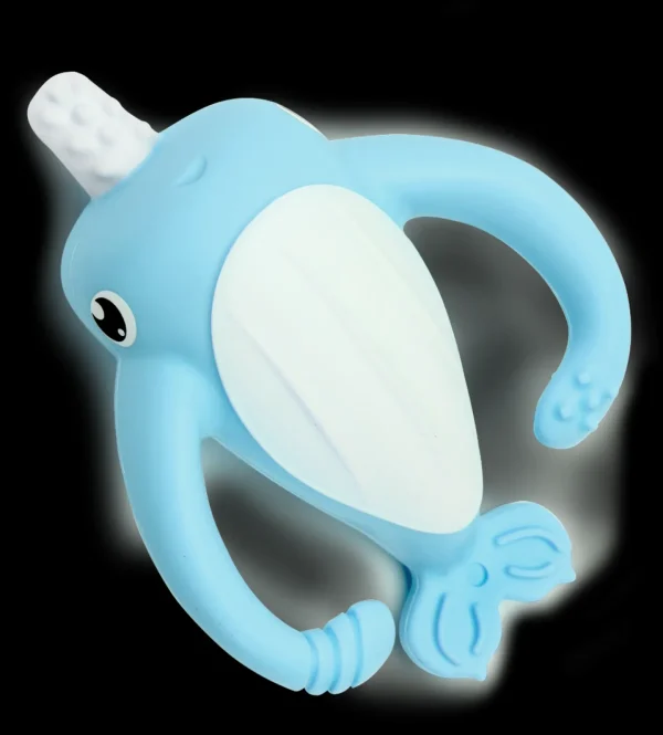 Smily Mia Nora Narwhal Silicone Teether - Light Blue