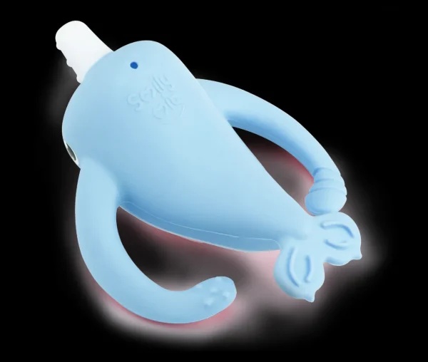 Smily Mia Nora Narwhal Silicone Teether - Light Blue