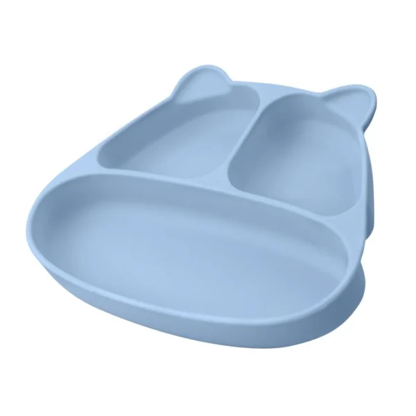 Mombella Panda Silicone Suction Dinner Plate - Light Blue