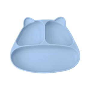 Mombella Panda Silicone Suction Dinner Plate - Light Blue