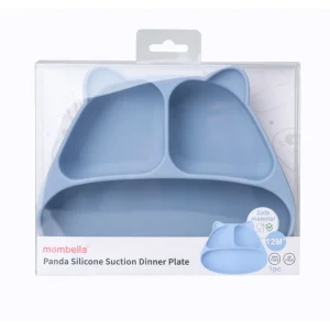 Mombella Panda Silicone Suction Dinner Plate - Light Blue