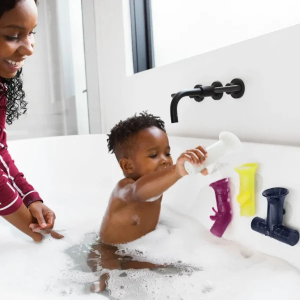 Boon Pipes Bath Toy - Navy/Yellow
