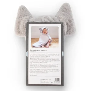 Little Linen Plush Hooded Towel Soft Grey