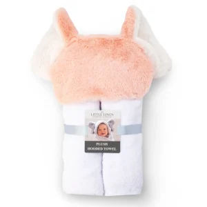 Little Linen Plush Hooded Towel Soft Pink