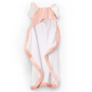 Little Linen Plush Hooded Towel Soft Pink