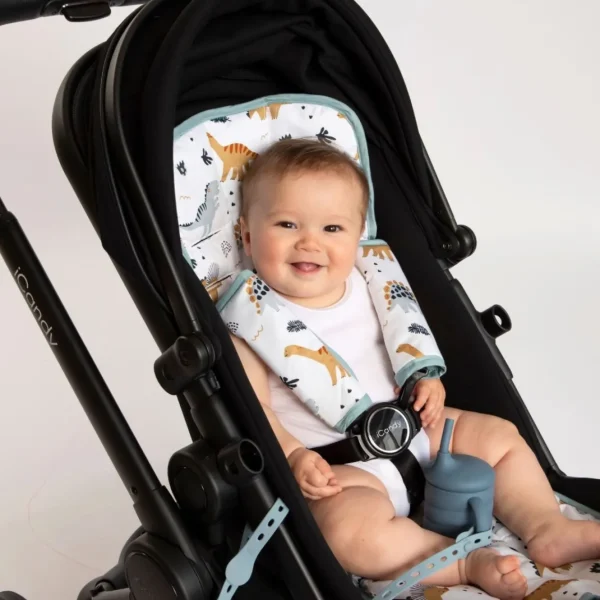 All4Ella Pram Liner - Beige Dinosaurs