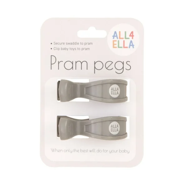 All4Ella Pram Peg 2pk - Grey
