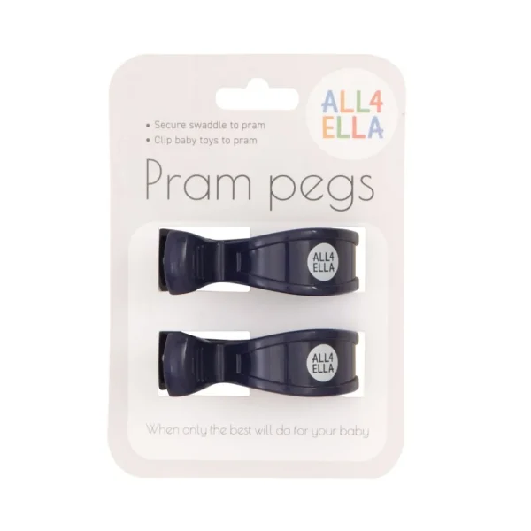 All4Ella Pram Peg 2pk - Navy