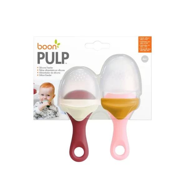 Boon Pulp Silicone Feeder 2Pk - Pink/Coral