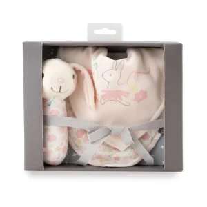 Little Linen Rattle & Bib Set - Ballerina Bunny