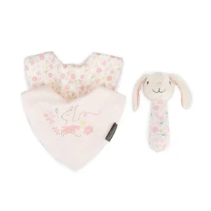 Little Linen Rattle & Bib Set - Ballerina Bunny