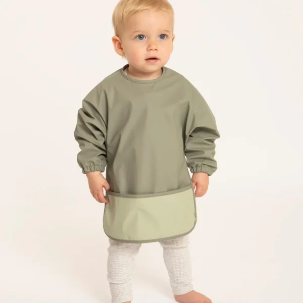 All4Ella Recycled Long Sleeve Bib - Sage