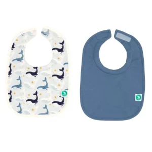 All4Ella Roll Neck Bib 2pk - Whales