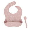 All4Ella Silicone Bib with spoon - Dusty Pink