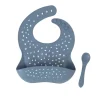 All4Ella Silicone Bib with Spoon - Slate Blue