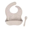 All4Ella Silicone Bib with spoon - Stone