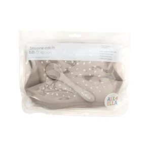 All4Ella Silicone Bib with spoon - Stone