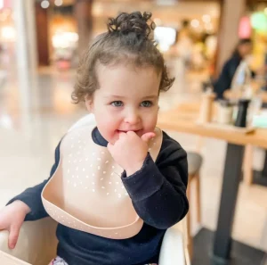 All4Ella Silicone Bib with spoon - Stone