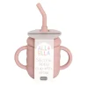 All4Ella Silicone Sippy Cup with Straw - Dusty Pink