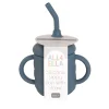 All4Ella Silicone Sippy Cup with Straw - Slate Blue