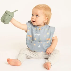 All4Ella Silicone Sippy Cup with Straw - Olive