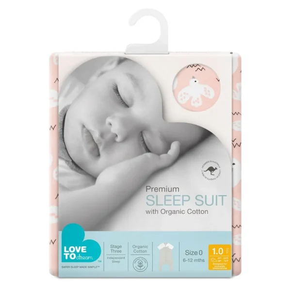 Love To Dream Sleep Suit Organic 1.0 TOG - Dove Pink