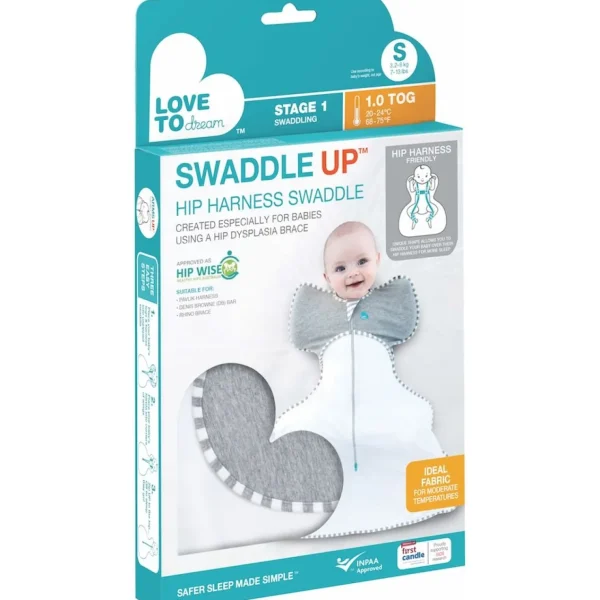 Love To Dream Swaddle Up™ for Hip Harness 1.0 TOG - White