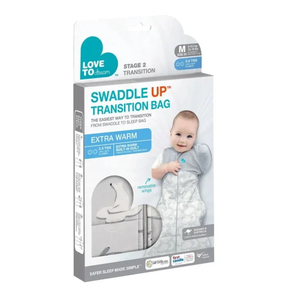 Love To Dream Swaddle Up™ Transition Bag Extra Warm 3.5 TOG - South Pole Grey