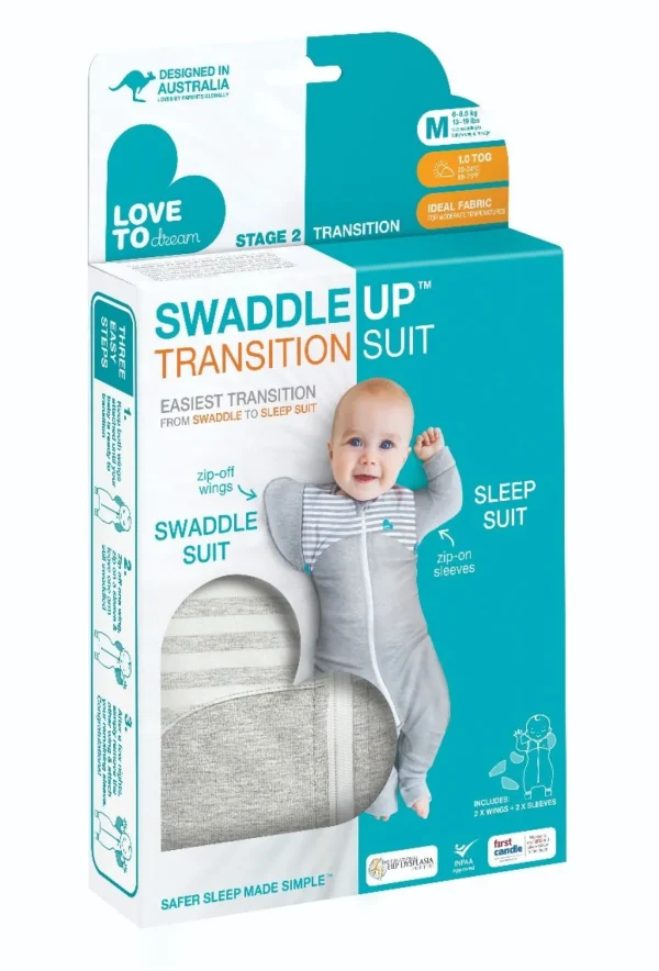 Love To Dream Swaddle Up™ Transition Suit 1.0 TOG - Grey