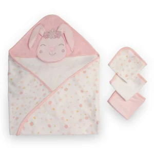 Little Linen The Company Hooded Towel & Washers - Ballerina Bunny