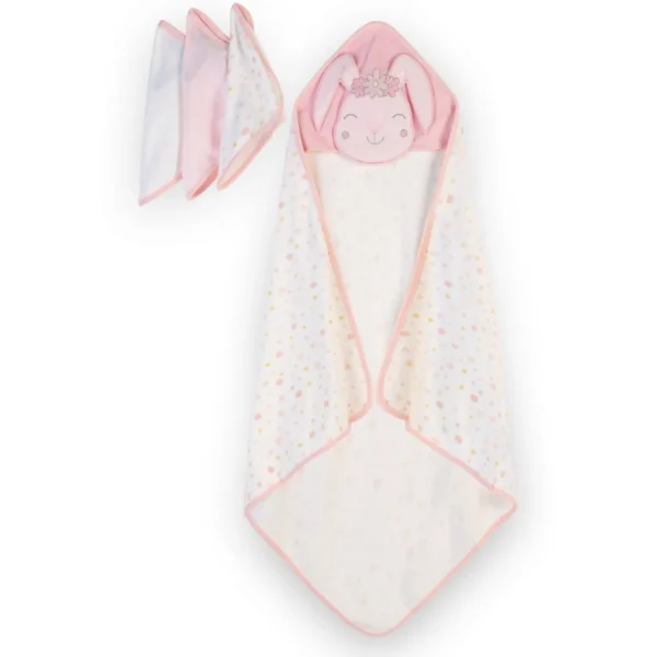 Little Linen The Company Hooded Towel & Washers - Ballerina Bunny