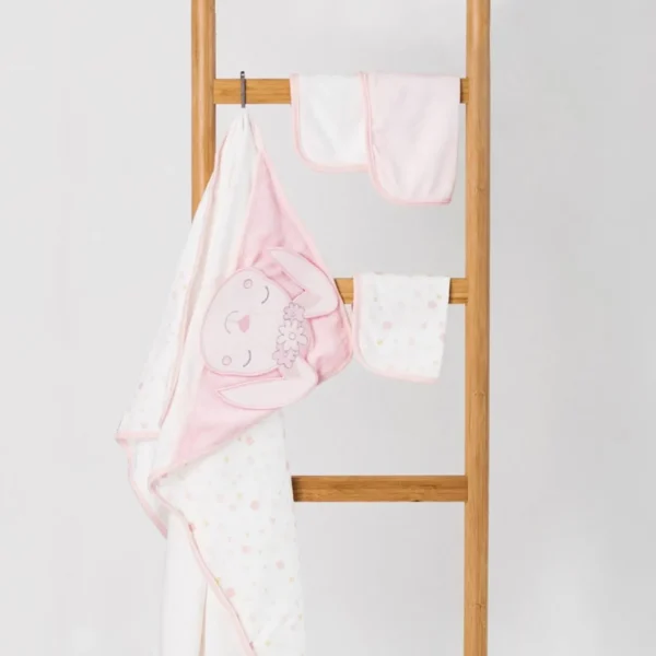 Little Linen The Company Hooded Towel & Washers - Ballerina Bunny