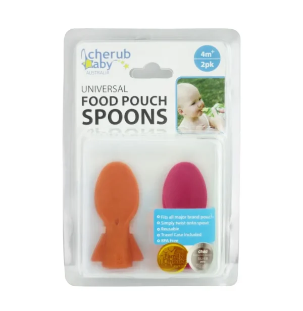 Cherub Baby Universal Food Pouch Spoon 2pk