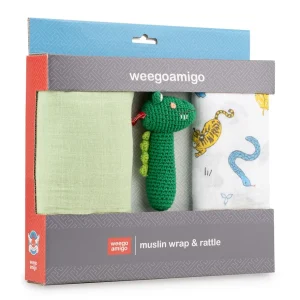 Little Linen Weegoamigo Baby Muslin & Crochet Set - Painted Jungle