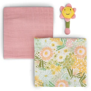 Little Linen Weegoamigo Baby Muslin & Crochet Set - Floraful