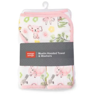 Little Linen Weegoamigo Hooded Towel + Washers Kimmy Koala