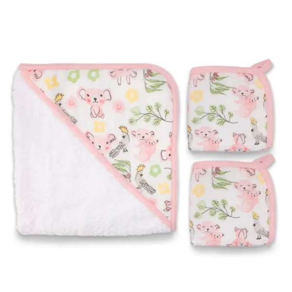 Little Linen Weegoamigo Hooded Towel + Washers Kimmy Koala